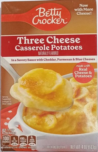 BETTY CROCKER 'Three Cheese' Casserole Potatoes in a Savory Sauce with Cheese 113gr